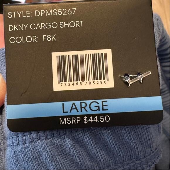 DKNY Women's Blue Cargo Shorts L Elastic Waist Pockets‎ Lounge Gorpcore Sporty - Picture 5 of 8